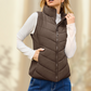 🩷 Hot Sale 49% OFF🩷Women Sleeveless Zip Up Stand Collar Quilted Vest with Pocket