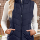 🩷 Hot Sale 49% OFF🩷Women Sleeveless Zip Up Stand Collar Quilted Vest with Pocket