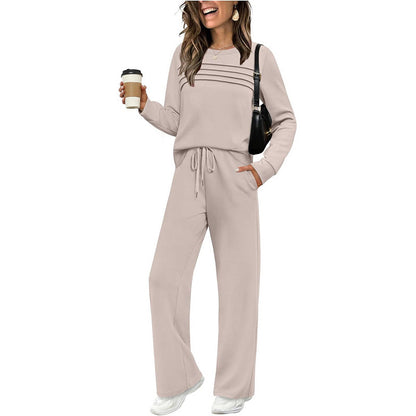 ⏳Limited-time 60% off⏰Women's Crew Neck Top & Drawstring Pants Set👚👖