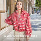 🔥Hot Sale 50% OFF🔥🧥Women's Red Plaid Fuzzy Jacket🎁