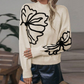 🔥Limited-time offer: 50% off☀️Women’s Floral Mock Neck Long Sleeve Sweater