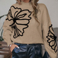 🔥Limited-time offer: 50% off☀️Women’s Floral Mock Neck Long Sleeve Sweater