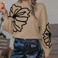🔥Limited-time offer: 50% off☀️Women’s Floral Mock Neck Long Sleeve Sweater
