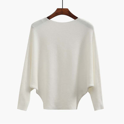 🔥Women's Boat Neck Dolman Sleeve Ribbed Knitted Sweaters🎁