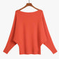 🔥Women's Boat Neck Dolman Sleeve Ribbed Knitted Sweaters🎁