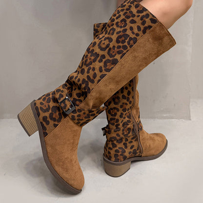 🎅 HOLIDAY HAUL SALE 👢🐆Women's Leopard Print Riding Boots🎁 – Comfort, Style & Confidence in Every Step!