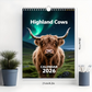 🐂🗓️2026 Decorative Highland Cattle Wall Calendar🎁