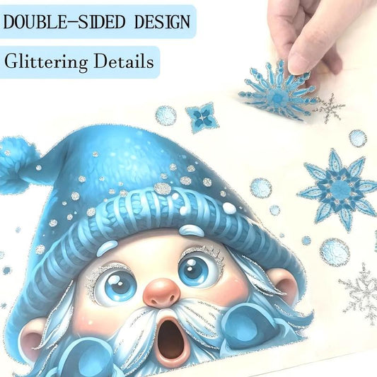 ❄️☃️Christmas-Themed Glittering Window Stickers 9 PCS Set🎁