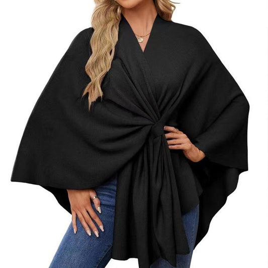🎅 HOLIDAY HAUL SALE✨Women's Elegant Soft Open Front Poncho Sweater🎁