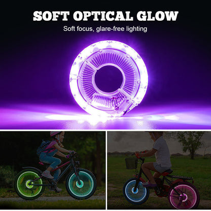 ✨ Colorful Bicycle Wheel Lights (7 Colors + 18 Light Modes) – Safe & Super Cool for Night Riding!