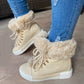 🎅 HOLIDAY HAUL SALE👢Women's Faux Fur Lined High-Top Winter Sneakers🎁