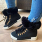 🎅 HOLIDAY HAUL SALE👢Women's Faux Fur Lined High-Top Winter Sneakers🎁