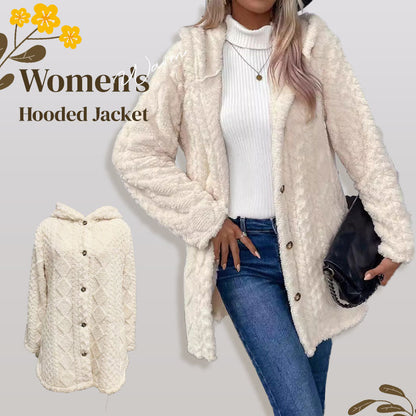🎅 HOLIDAY HAUL SALE🧥Women's Warm Diamond Pattern Hooded Jacket🎁