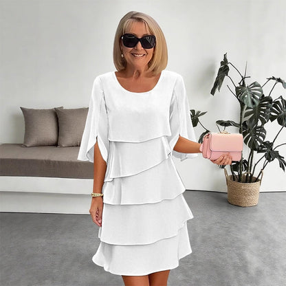 🌸Spring Sale 60% OFF🎁👗Women's Elegant Layered Ruffle Sleeve Dress – Effortless Style for Every Occasion💃