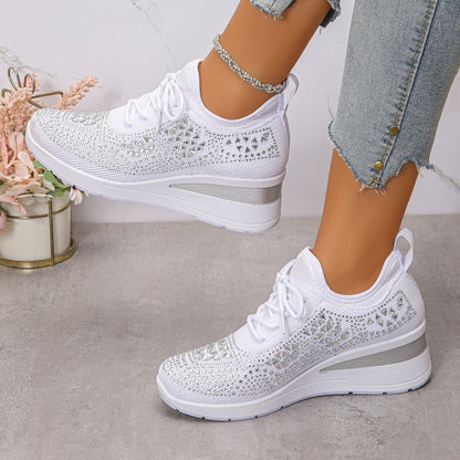 🔥Last Day Sale 60% OFF⏰👟Rhinestones-Embellished Breathable Mesh Sneakers✨