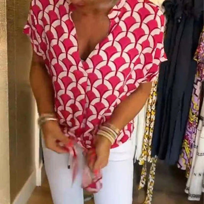💖Last Day Sale 60% OFF💖🎁Short-Sleeved V-Neck Printed Casual Top