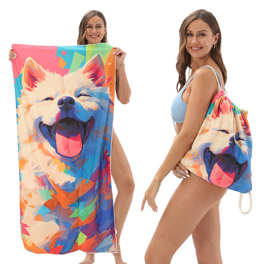 🔥LIMITED TIME 60% OFF!⏰50K+ SOLD!🏖️2-in-1 Printed Beach Towel Backpack🎁