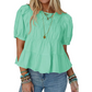 🌸Spring Sale 60% OFF👕✨Women's Puff Sleeve Smocked Peplum Top – Romantic Fit, Flowy Tiered Hem & Chic White Style 👗