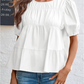 🌸Spring Sale 60% OFF👕✨Women's Puff Sleeve Smocked Peplum Top – Romantic Fit, Flowy Tiered Hem & Chic White Style 👗