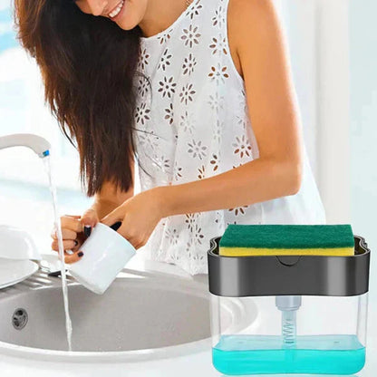 🔥 Hot Sale Buy 2 Get 1 Free🧼 2-In-1 Sponge Rack & Dish Soap Dispenser