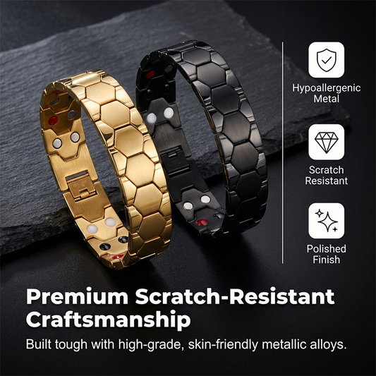 🔥 LIMITED TIME: 60% OFF! ⚽ Men's Magnetic Soccer Bracelet – Hexagonal Pattern, Stainless Steel & Energy Stones ✨