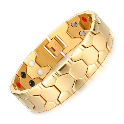 🔥 LIMITED TIME: 60% OFF! ⚽ Men's Magnetic Soccer Bracelet – Hexagonal Pattern, Stainless Steel & Energy Stones ✨