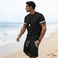 ⏳Time-Limited Special 60% OFF⏰Men's Striped T-Shirt & Shorts 2-Piece Set👍
