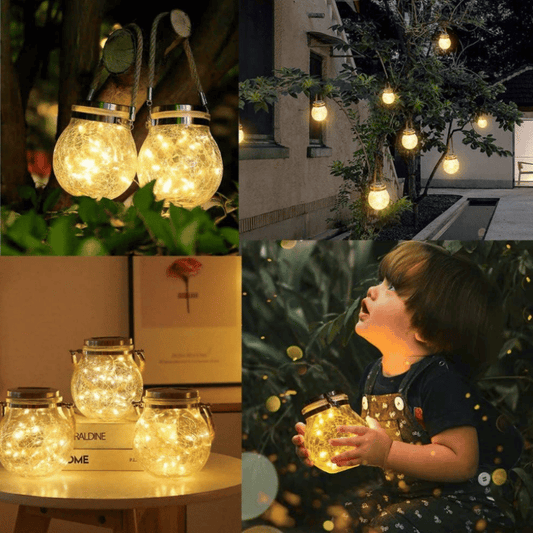 🔥Last Day Sale 60% OFF⏰☀️Solar Crackle Glass Jar Light💡