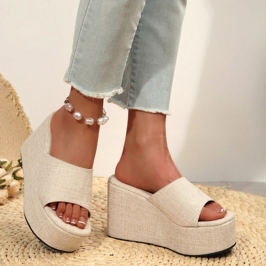 🌸Spring Sale 60% OFF🐆👡Women's Open-Toe Slip-On Platform Wedge Sandals✨🎁