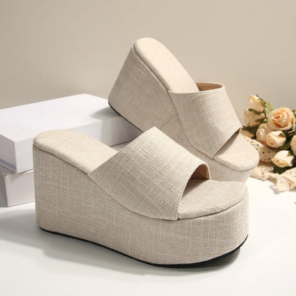 🌸Spring Sale 60% OFF🐆👡Women's Open-Toe Slip-On Platform Wedge Sandals✨🎁