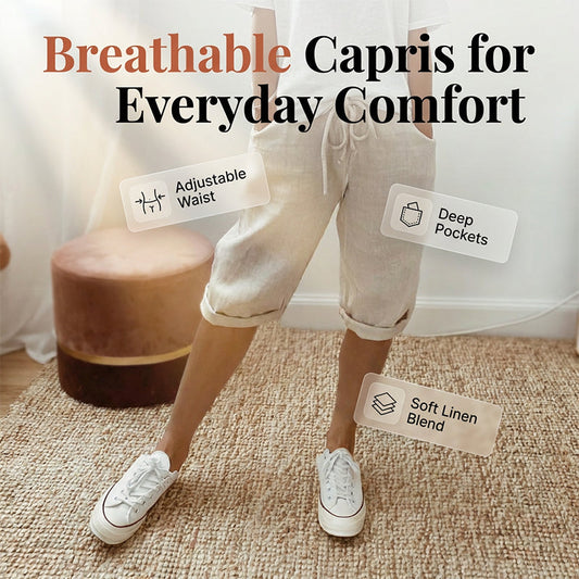 ⏳Time-Limited Special Offer!⏰👖Women's Casual Cotton Linen Capris✨🌿