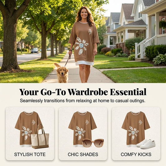 🔥Limited-time offer 60% Off 🌸Women's Crew Neck Oversized T-Shirt Dress✨