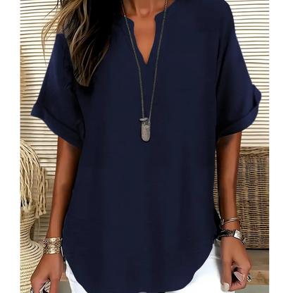 🏖️Summer Hot Sale 60% OFF🏝️👕🌟Fashion Loose Solid Color Short Sleeve Top