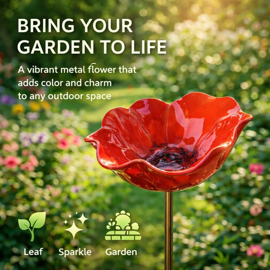 🌸Spring Sale 50% OFF💖🌹Handmade Metal Flower Garden Stake🐦