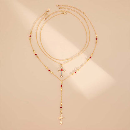 🔥Last Day Sale 60% OFF⏰🌸Layered Gold Cross Necklaces for Women🎁