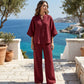 ⌛Limited Time Sale 50% OFF🔥Women‘s Stand-Collar Top & Pants Set – Chic, Versatile, Effortlessl