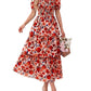 🔥Summer Hot Sale 60% OFF💃Women's Floral Square Neck Puff Short Sleeve Smocked Tiered Dress