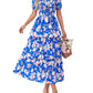 🔥Summer Hot Sale 60% OFF💃Women's Floral Square Neck Puff Short Sleeve Smocked Tiered Dress
