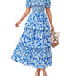 🔥Summer Hot Sale 60% OFF💃Women's Floral Square Neck Puff Short Sleeve Smocked Tiered Dress
