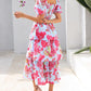 🔥Summer Hot Sale 60% OFF💃Women's Floral Square Neck Puff Short Sleeve Smocked Tiered Dress