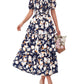 🔥Summer Hot Sale 60% OFF💃Women's Floral Square Neck Puff Short Sleeve Smocked Tiered Dress
