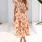 🔥Summer Hot Sale 60% OFF💃Women's Floral Square Neck Puff Short Sleeve Smocked Tiered Dress