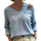 🔥Last Day Sale 60% OFF⏰👕Women's Asymmetrical V-Neck Cold Shoulder Top✨