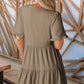 🏖️Summer Hot Sale 60% OFF🏝️👗Women's V Neck Ruffle Casual A-Line Flowy Swing Shift Dress