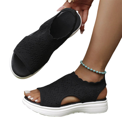 🏖️Summer Hot Sale 60% OFF🏝️👡Women's Breathable Knit Platform Sandals🎁