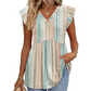 🏖️Summer Hot Sale 60% OFF🏝️Women's Summer V-Neck Ruffle Sleeve Floral Peplum Top