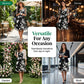 Women's Elegant Floral Print Chiffon Dress