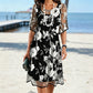Women's Elegant Floral Print Chiffon Dress