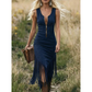 🤠 LIMITED-TIME 60% OFF! ✨👗Retro Western Tassel Sleeveless Slim Dress – Fringe Hem, Front Zipper, Cowgirl Style🌵