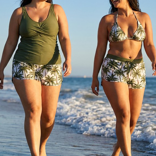 🔥2026 Hot Sale 50% OFF✨🩱👙Women's 3-Piece Swimsuit Tankini Set with Shorts🎁